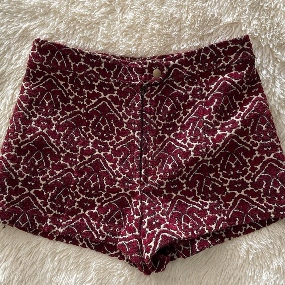 Urban Outfitters Red and White High Waist Shorts